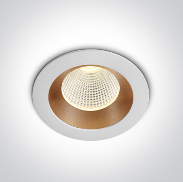 ONE Light - Einbaustrahler - Ø 50 mm, Ø 44 mm Einbaugröße - 3W LED inkl. - weiß und Messing