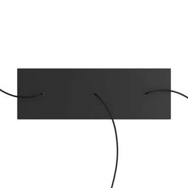 Creative Cables - Rose-One Rechteckige Deckenrosette für 3 Lichtpunkte - 67,5 x 22,5 cm - schwarz