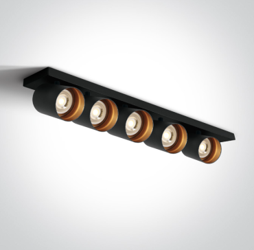 ONE Light Retro GU10 Spots - Aufbaustrahler 5L - 65 x 7 x 10 cm - schwarz