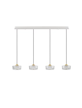 Nova Luce Keros - Hängelampe - 100 x 200 x 16 cm - 23W LED inkl. - Platin Gold