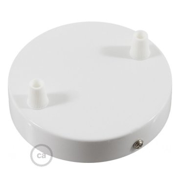 Creative Cables - Deckenrosette für 2 Lichtpunkte - Ø 12 x 2,5 cm - weiß glänzend