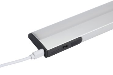 Integral LED – wiederaufladbare Schrankbeleuchtung mit Handbewegungssensor – 1,4 x 4,5 x 26,1 cm – dimmbare 1,4‑W‑LED inklusive – Aluminium