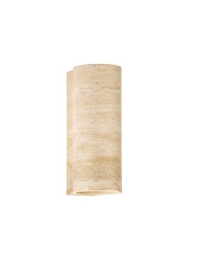 Nova Luce Balma - Außenwandleuchte - Ø 11,3 x 29 cm - 23W LED inkl. - IP65 - Marmor Travertin