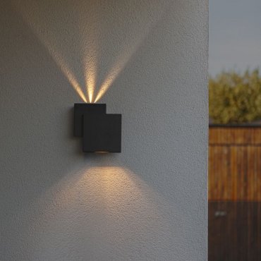Lutec Rialto - Außenwandleuchte - 6,4 x 19,5 x 19,5 cm - 21W LED inkl. - IP44 - mattschwarz
