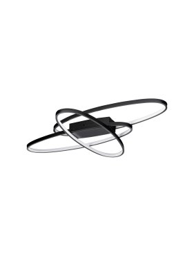 Nova Luce Ipon - Deckenleuchte - Ø 85 x 7 cm - 47W dimmbar LED inkl. - matt schwarz