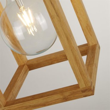 Searchlight Square - Hängeleuchte - 20 x 20 x 120 cm - schwarz und braun