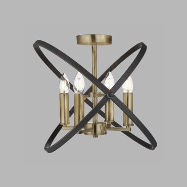 Searchlight Hoopla - Deckenleuchte - Ø 45 x 33 cm - Bronze und Braun