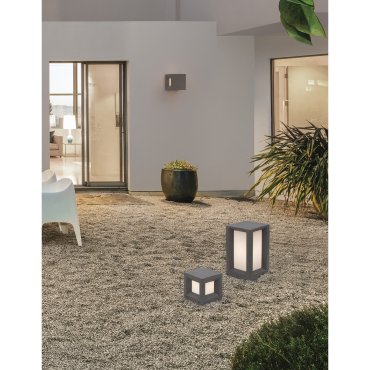 Nova Luce Castro - Gartenleuchte - 20 x 20 x 35 cm - IP65 - grau