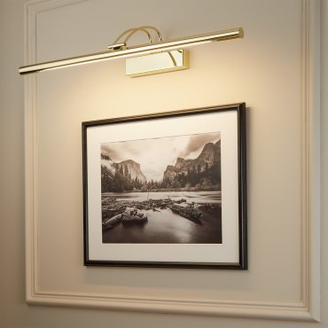 Searchlight LED Picture Lights - Wandleuchte mit Schalter - 68 x 11,5 cm - 13W LED inkl. - Messing poliert