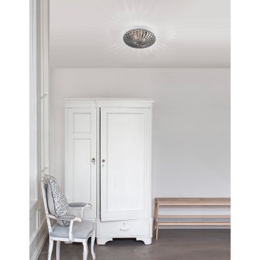 Nova Luce Clam - Badezimmer-Deckenleuchte - Ø 30 x 12 cm - IP44 - Rauch-Chrom