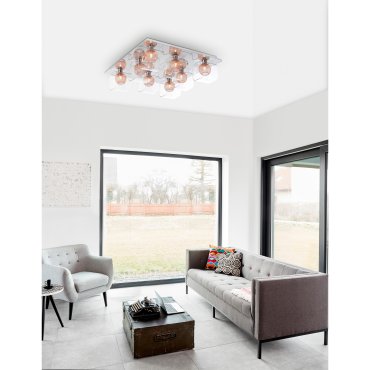 Nova Luce Cecelia - Deckenleuchte - 60 x 54 x 15 cm - Roségold und Chrom