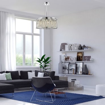 Searchlight Elise - Pendelleuchte - Ø 35 x 110 cm - Chrom