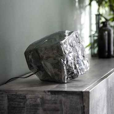 Vico Rock Chrome - Tischleuchte - Ø 25 x 25 cm - Chromglas