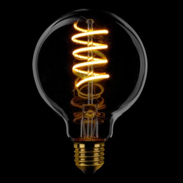ETH Globe Spiral LED Filament - Ø 8 cm - E27 - 3 Stufen dimmbar - 7W - 2200K - transparent
