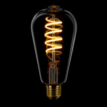 ETH Edison Spiral LED Glühfaden ST64 - E27 - dimmbar - 7.5W - 2200K - transparent