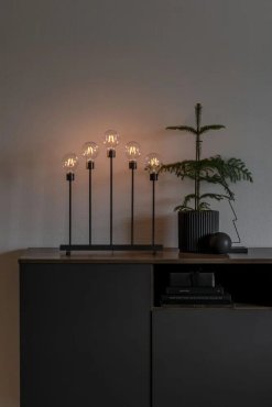 AUSSTELLUNGSSTÜCK - Konstsmide Weihnachtsbeleuchtung - Kandelaber - 45 x 13 x 54 cm - mattschwarz