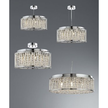 Searchlight Elise - Pendelleuchte - Ø 30 x 134 cm - Chrom