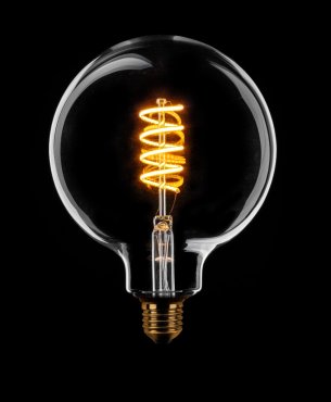 ETH Globe Spiral LED Filament - Ø 12,5 cm - E27 - 3 Stufen dimmbar - 7W - 2200K - transparent