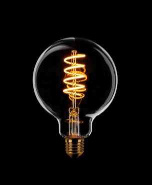 ETH Globe Spiral LED Filament - Ø 9,5 cm - E27 - dimmbar - 7,5W - 2200K - gold