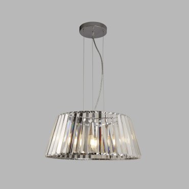 Searchlight Tiara - Pendelleuchte - Ø 47 x 150 cm - Chrom und transparent