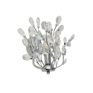 Searchlight Bouquet - Wandleuchte mit Zugschalter - 26 x 19 x 28 cm - Chrom und transparent