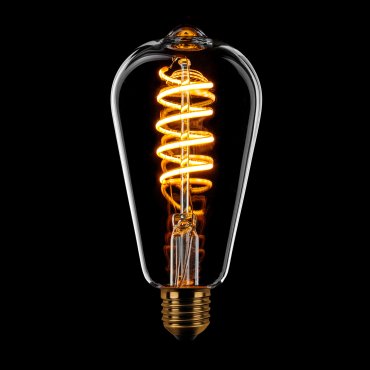 ETH Edison Spiral LED Glühfaden ST64 - E27 - 8W dimmbar - 1800K - transparent