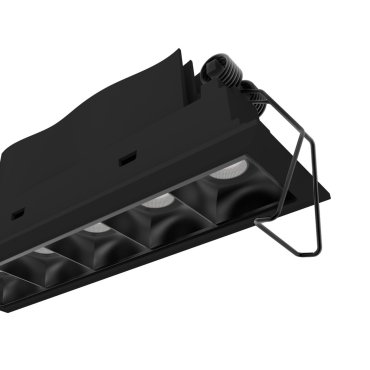 Nova Luce Swan - Einbaustrahler - 150 x 45 mm, 142 x 40 mm Einbaumaß - 5 x 2W LED inkl. - IP32 - schwarz