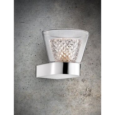 Nova Luce Boccale - Wandleuchte - 12,6 x 12 x 10,3 cm - 33W Halogen inkl. - Chrom und transparent