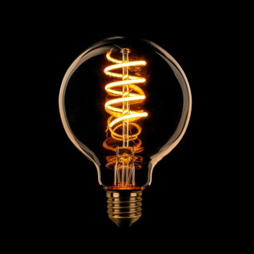 ETH Globe Spiral LED Filament - Ø 8 cm - E27 - 3 Stufen dimmbar - 7W - 1800K - gold