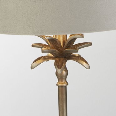 Searchlight Palm - Tischleuchte - Ø 38 x 65 cm - antik nickel und grau
