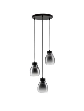 Nova Luce Blacu - Hängelampe -Ø 32 x 120 cm - rauchiger Farbverlauf und Schwarz
