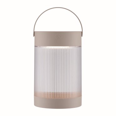 Nordlux Coupar Solar – tragbare, solarbetriebene Tischleuchte mit USB-Anschluss – Ø 14 x 22 cm – 3 Dimmstufen – 3,2W LED inklusive – IP44 – sand