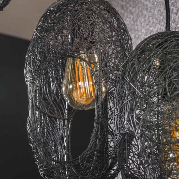 Vico Open Eye Wire - Hängeleuchte - Ø 45 x 180 cm - schwarz