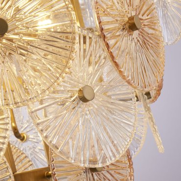 Searchlight Wagon - Hängeleuchte - Ø 64 x 150 cm - Gold, transparent und bernsteinfarben