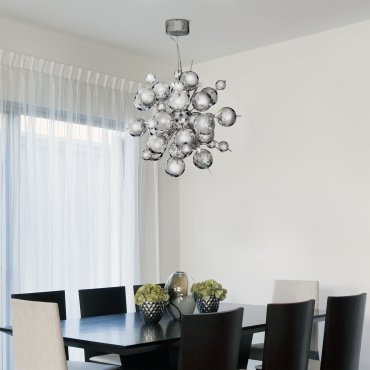 Searchlight Molecule - Pendelleuchte - Ø 53 x 130 cm - Chrom