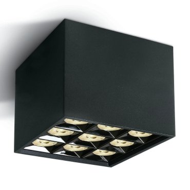 AUSSTELLUNGSSTÜCK - ONE Light Mirror Square Boxes - Deckenleuchte - 12,3 x 12,3 x 8,8 cm - 30W LED inkl. - schwarz