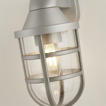 Searchlight Seaside - Außenwandleuchte - 11 x 21 cm - IP44 - silber