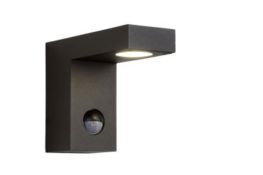 Lucide Texas - Außenwandleuchte mit Bewegungsmelder - 6 x 15 x 12 cm - 6W LED inkl. - IP54 - anthrazit