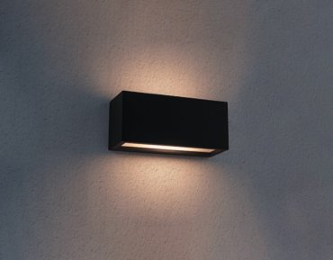 Century Italia Reverso - Außenwandleuchte - 10 x 11 x 25 cm - IP65 - schwarz