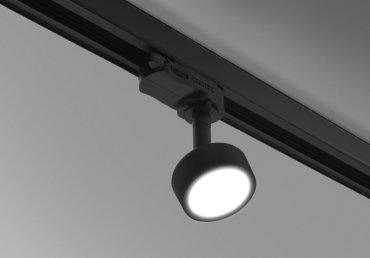 Century Italia Regia Mini - 3-Phasen Stromschienenstrahler - Ø 5,8 x 12,3 cm - 7W LED inkl. - 3000K - schwarz