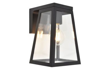 Lutec Fia - Solar-Wandleuchte für den Außenbereich - 16,4 x 14 x 20,7cm - 2W E27 Glühbirne enthalten - IP44 - mattschwarz