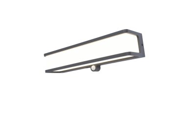 Lutec Doblo - Außen-Solar-Wandleuchte mit Bewegungsmelder - 9,1 x 35 x 9 cm - 16,5W LED inkl - IP44 - dunkelgrau