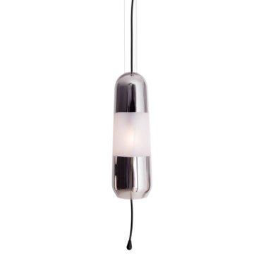 Maxlight Mauri - Hängeleuchte - Ø 12,5 x 180 cm - schwarz und Rauchglas