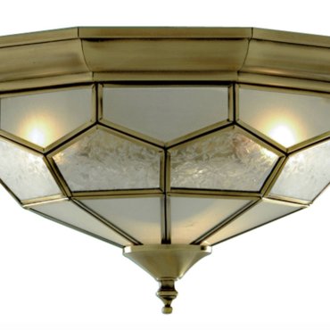 Searchlight Flush - Deckenleuchte - Ø 29 x 18 cm - Messing antik