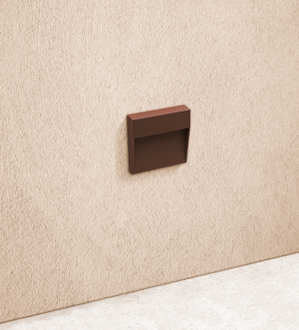 Century Italia Paseo - Außenwandleuchte - 10,5 x 10,5 x 2,4 cm - 4W - IP54 - braun