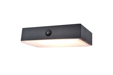 Lutec Fadi - Solar-Außenwandleuchte mit Bewegungsmelder - intelligente Beleuchtung - Lutec Connect - 18 x 10,5 x 4,3 cm - 5W LED inkl. - IP54 - schwarz