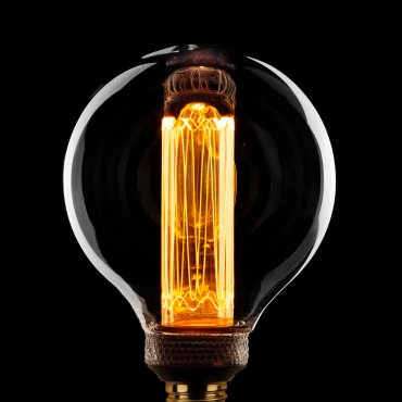 ETH LED Glühbirne - Ø 9,5 cm - E27 - 3 Stufen dimmbar - 5W - 1800K - transparent