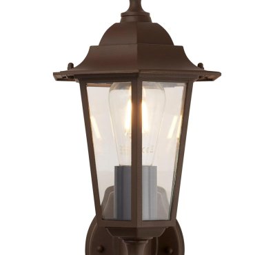 Searchlight Alex - Außenwandleuchte mit PIR-Sensor - 17 x 37 cm - IP44 - rustikales Braun