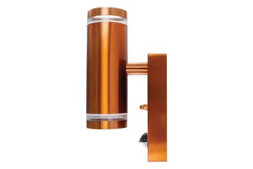 Integral LED Malaga – außenwandleuchte mit bewegungsmelder – 6,8 × 11,6 × 21,6 cm – IP54 – kupfer