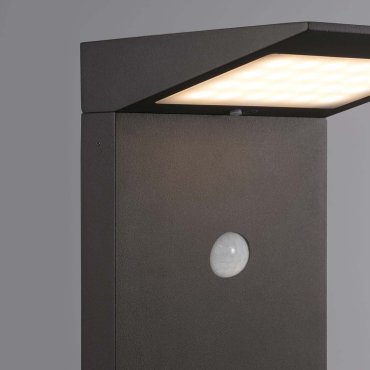 Faro Soleil - solarbetriebener Gartenpfosten mit Bewegungsmelder - 16,5 x 14 x 51 cm - 2W LED inkl. - IP54 - dunkelgrau